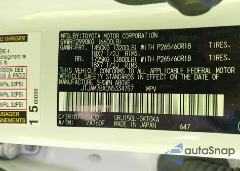 2022 Lexus Gx Gx 460 Premium z USA, uszkodzony, nr VIN JTJAM7BX0N5334757